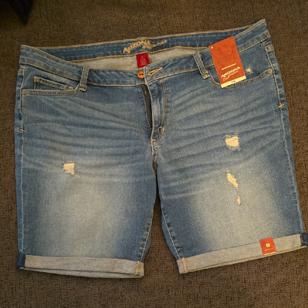 Arizona Jean Company Distressed Blue Jean Shorts